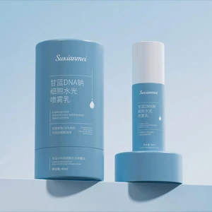 One-stop Factory Customized 20ml 30ml 40ml 50ml 60ml 80ml Blue Spray Glass Bottle With Luxury Round Paper Tube