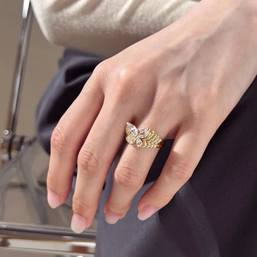 KAKODIY 925 Sterling Silver High-end Boutique Jewelry for Women Ring Wedding Engagement Promise Butterfly Ring detail 7