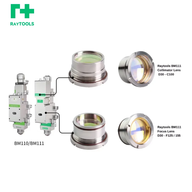 Оригінальна фокусна лінза Raytools D30, D30 C75 C100 F125 F155 F200, світлова фокусуюча колімаційна лінза для лазерної головки різання BM110 BM111
