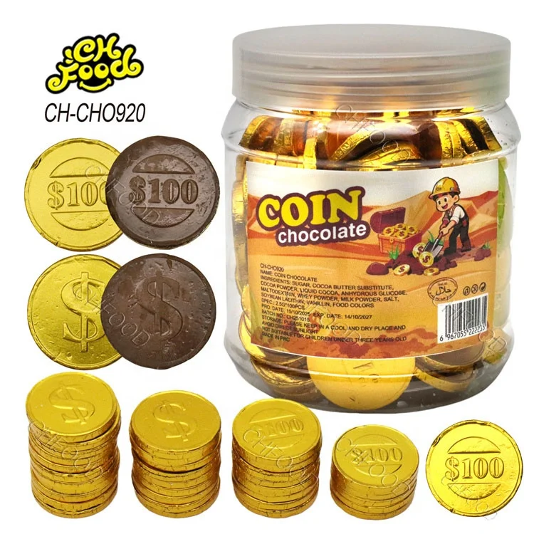 Wholesale and OEM Chocolate Golden Coin Candy Sweet Snack Food Halal Chocolate Dollar