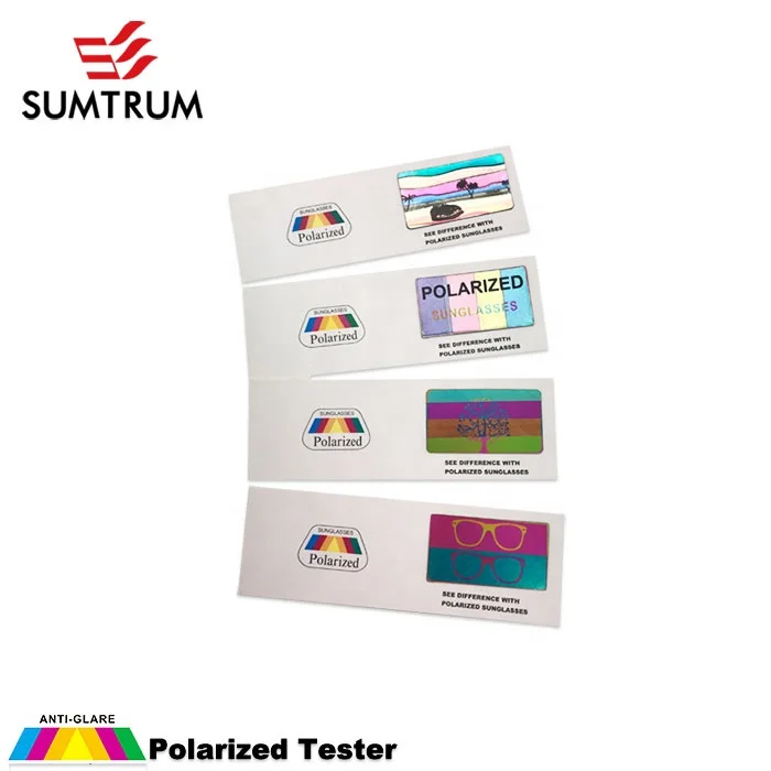 Small Polarization Sunglasses Tester Rainbow Effect Polarized Lens Test Packaging Paper Card