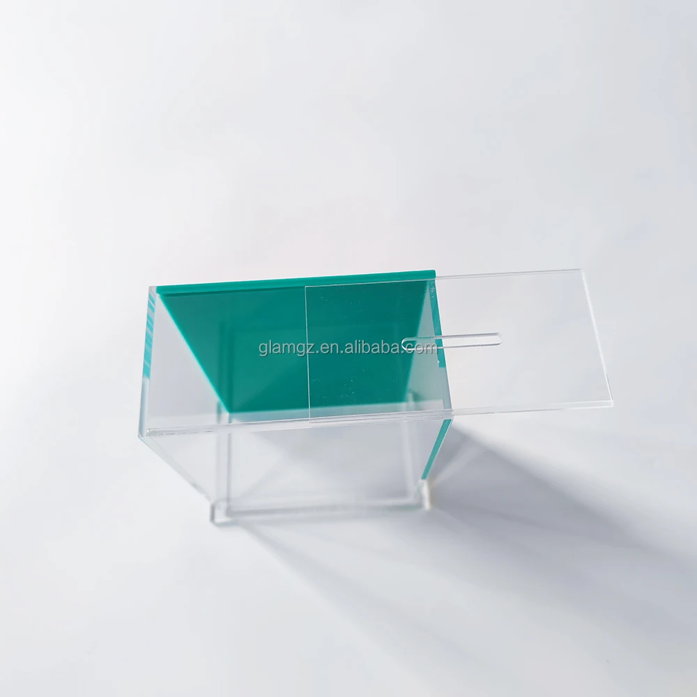 Custom Logo Printing Transparent Lucite Perspex Tzedakah Box Charity Box