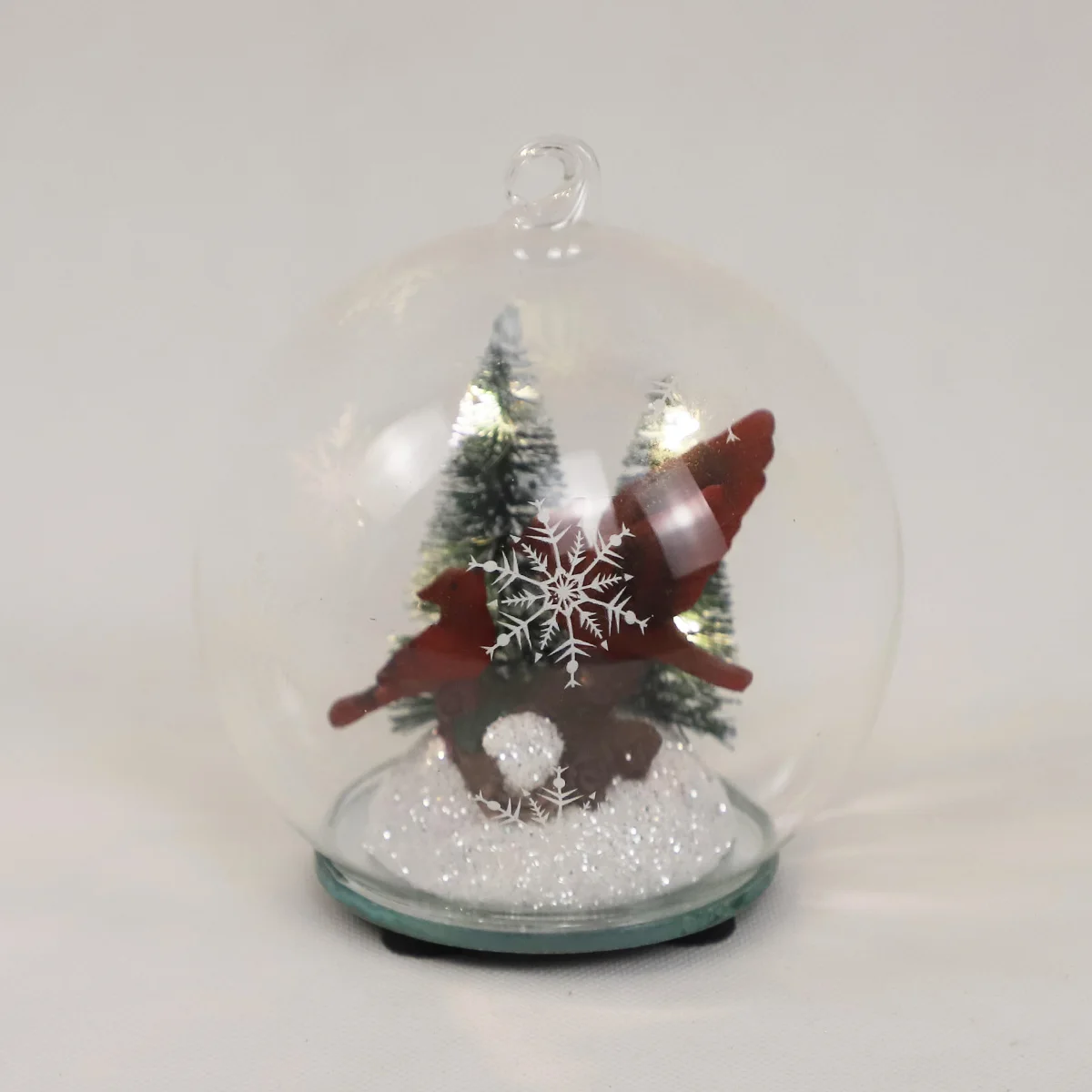 led glass ball battery clear glass globe hanging ball with led christmas tree baubles