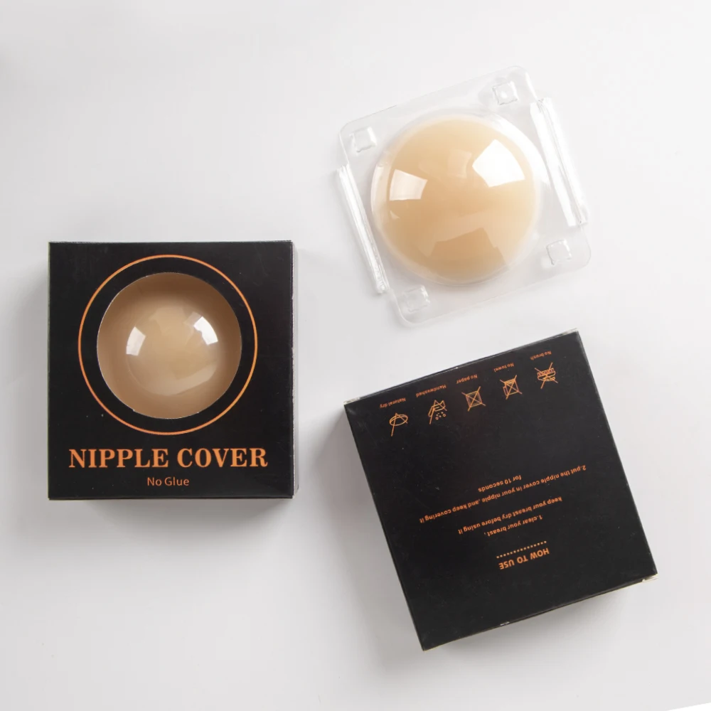 Cm Non Glue Ultra Super Thin Cover Reusable Silicone Brown Non Glue Nipple Cover Silicone With