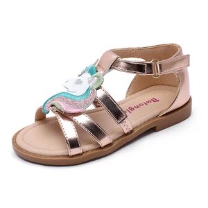 Summer Gladiator Beach Flat Girls Toddler Slides Leather Children Jelly Kids Baby Sandals