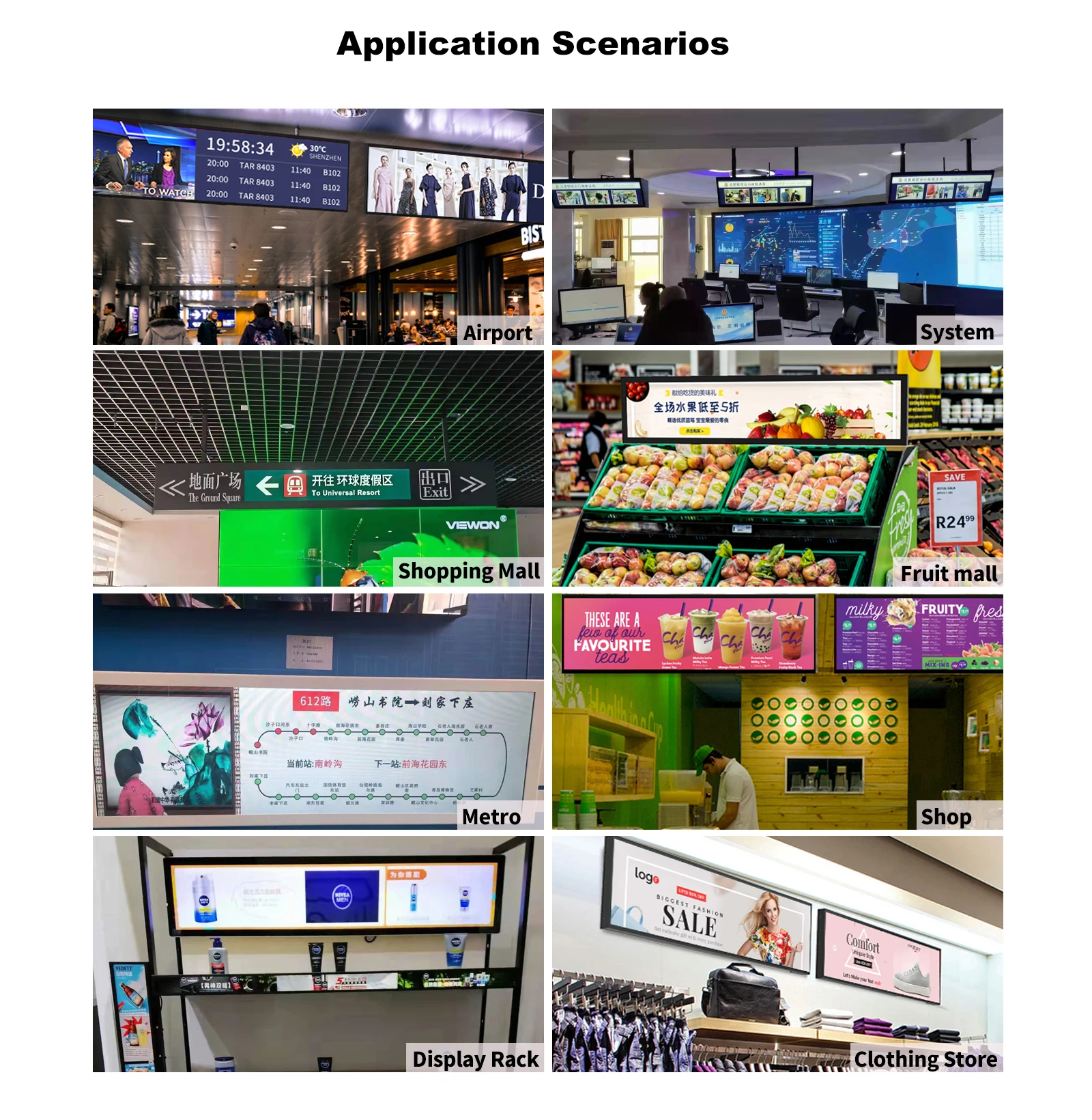 25.1 Inch Ultra Digital Shelf Display Bar Advertising Screen Buy Small Digital Display Screen