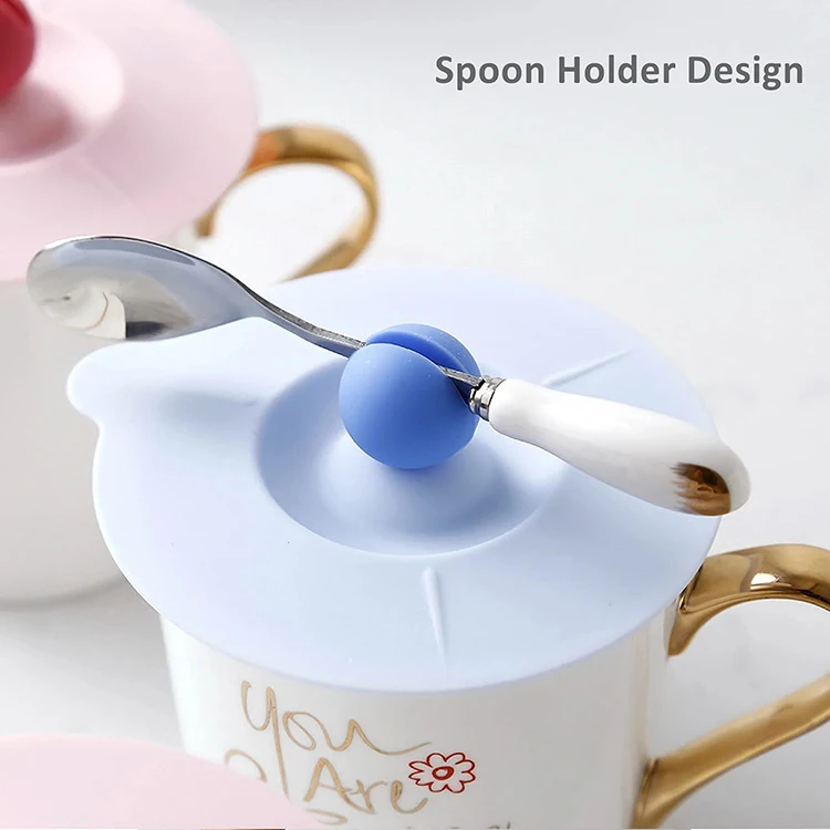 Anti-Dust Airtight Silicone Cup Lids Dust Proof Mug Bowl Cover for Tea Cups  & Saucers Coffee Mug Cap