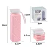 Pink folding water cup in a colorful box