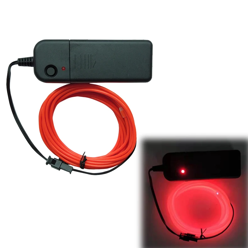 Portable Battery Operated Flexible Neon LED Light Glow EL Wire String Strip Rope Tube Light for Car Dance Party Lights