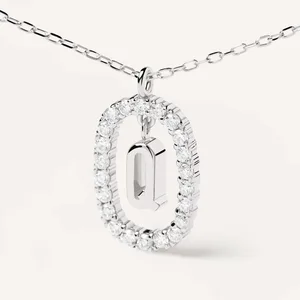 Exquisite Shiny Crystal Custom Letter Pendant Necklace for Women Gem Clavicle Chain Personalized Sterling Silver Cute Stylish