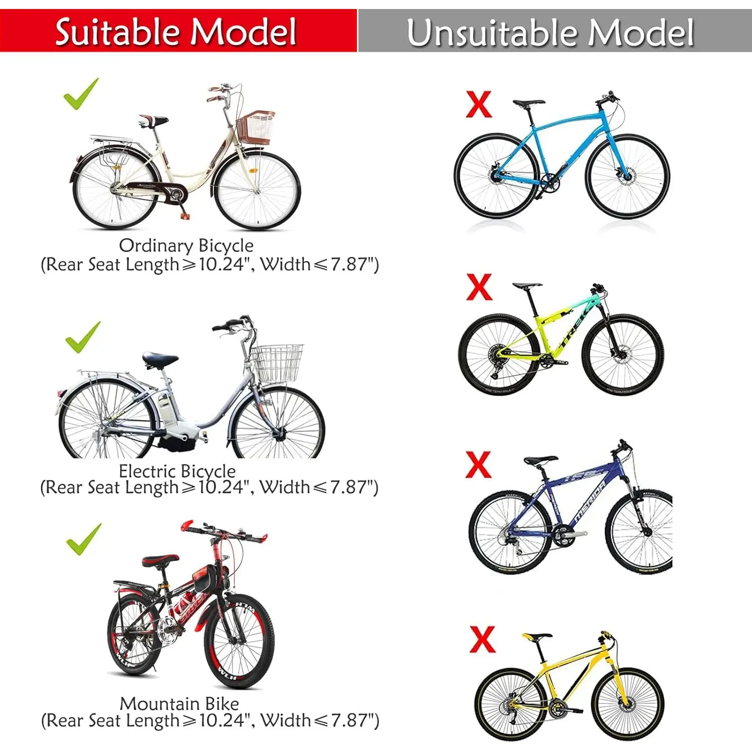 Premium Rear Kid's Bike Seat Secure Attachment for Adults Outdoor Safety for Toddlers and Children - Image 6