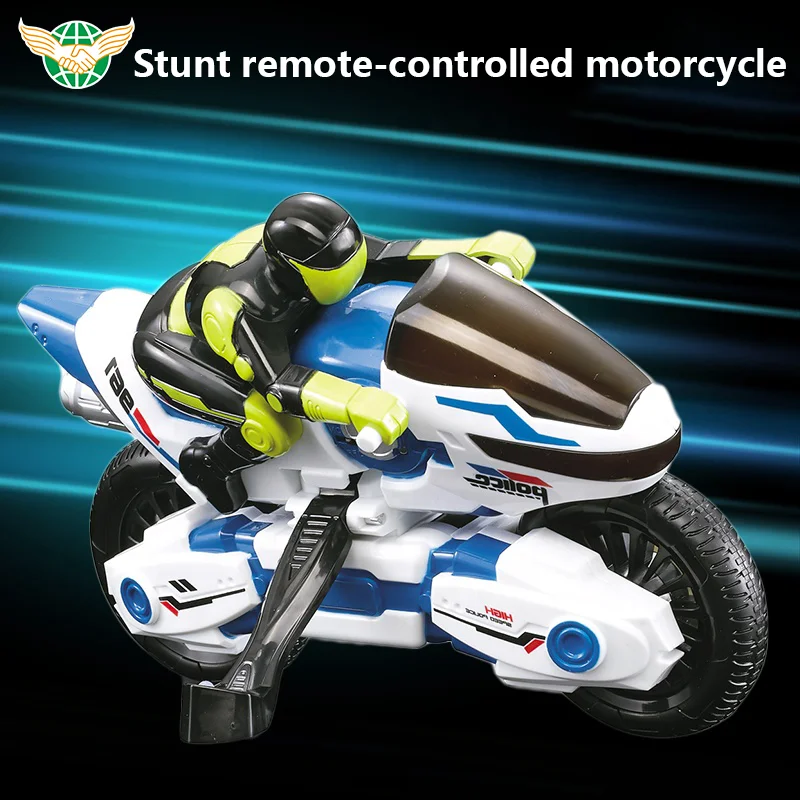 4CH 2.4G Mini RC Electric Plastic Stunt Motorcycle 360 Degree Radio Control Police Toy Kids Boys' Gifts Remote Controller