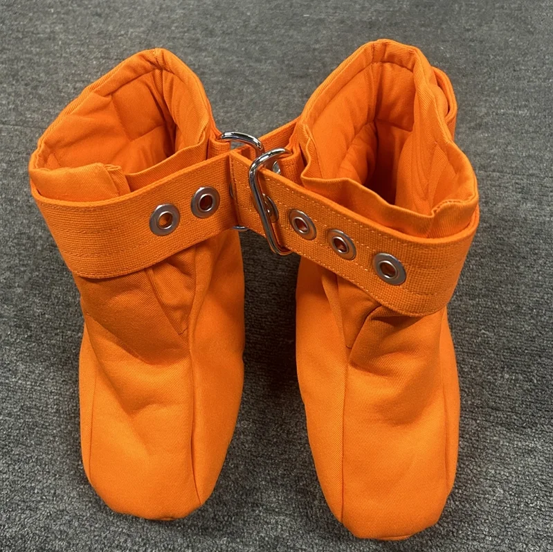 Prison Restraining Booties for Prisoners Bondage Bdsm Cosiest Fetish Foot Feet Restraint Black Ankle Cuffs Slave Boot