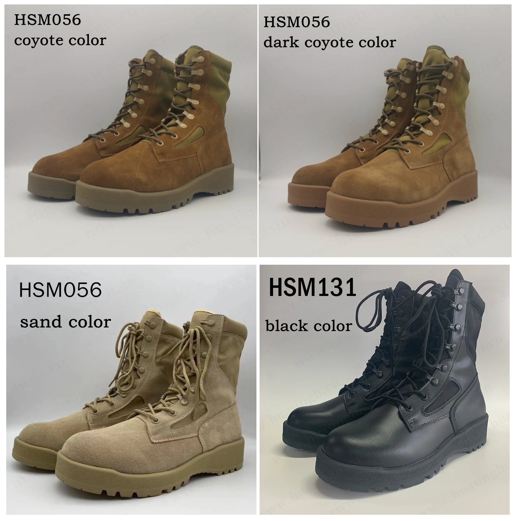 XC Salable in Chile Leather Fighting Steel Toe Hot Weather Desert Tactical Boots Coyote Color Belleville 8 Inch Unisex HSM056