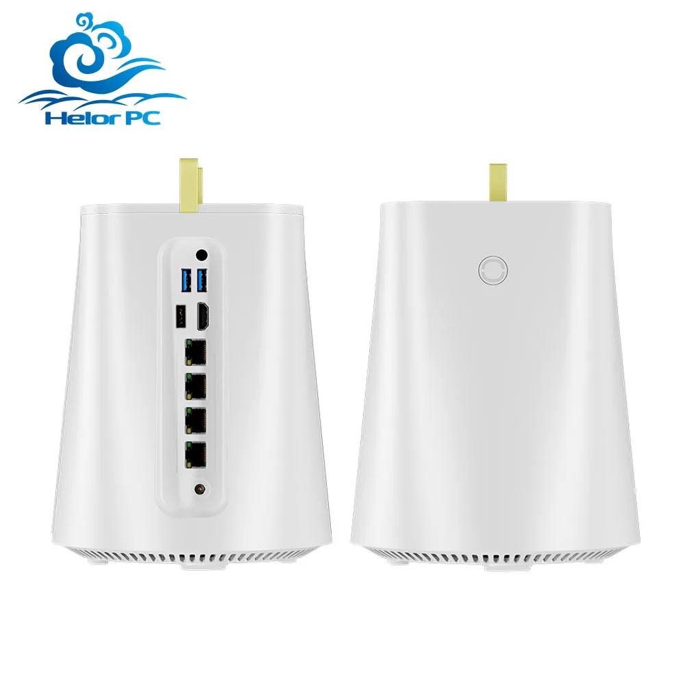 HelorPC AMD Intel NAS Mini PC 300U R7 5700U N100 2 Ethernet 4 LAN RJ45 MINIPC Computer Pfsense Desktop Linux Firewall Router