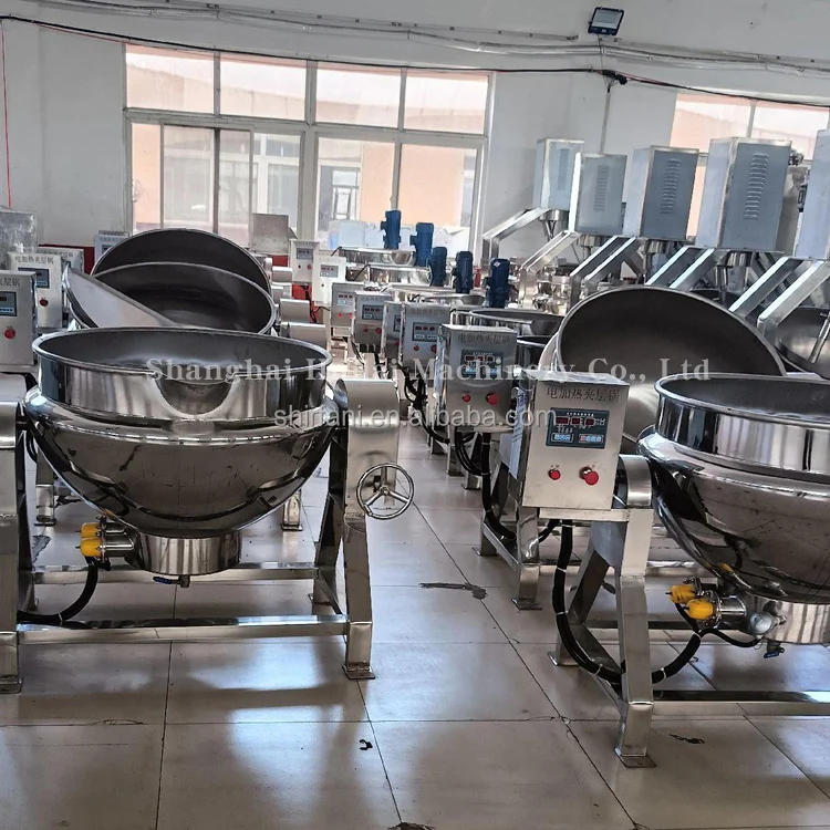 Commercial Steam Jacketed Kettle Tomato Chili Sauce Cooking Mixer Machine  Electric Gas Steam Cooking Jacketed Kettle