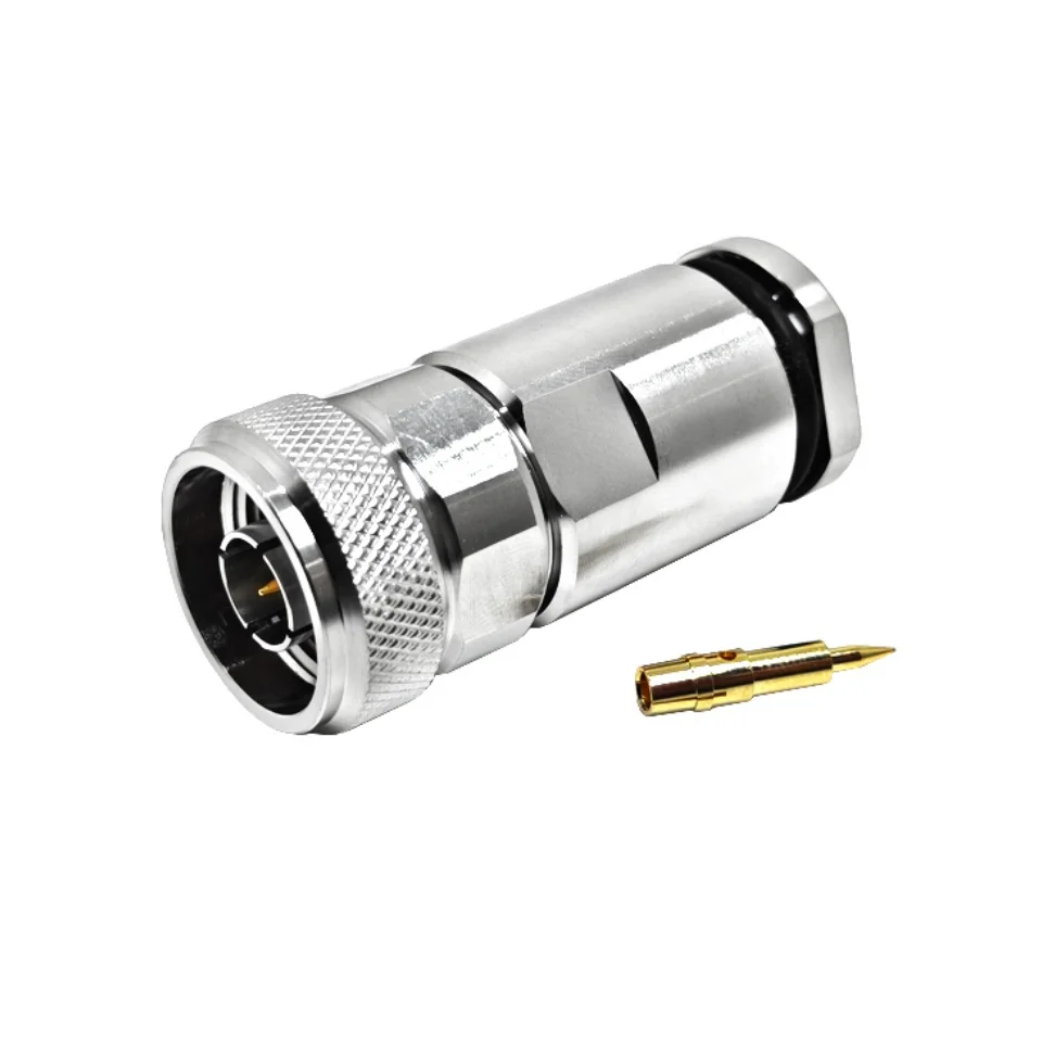 Factory Price 50 Ohm N Type Male Macho Plug Connector Clamp for LMR500 LMR 500 Coax Cable RF Coax Coaxial Connectors in Stock