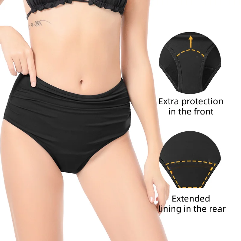 High-Waist Period Swim Short construction and fit reference