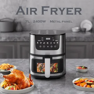 1500W Digital Control Crispy Air Fryer Double Glass Pot 8L Capacity Modern Square Single Basket German for Household Use