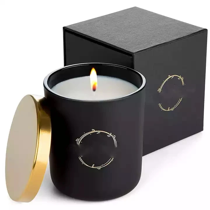Donguan Factory Custom Print Gold Foiling logo Upper and Lower Boxes Candle Packaging Boxes