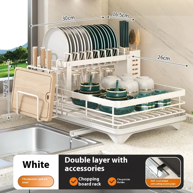 Large Capacity Kitchen Dish Rack Multilayer Storage Racks Fast Drying Drainer Smart Kitchen Organizer