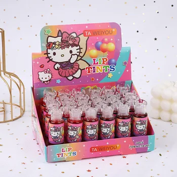 New Hello Kitty Candy Sequin Lip Gloss Mirror Water-proof Waterproof Long-lasting Lip Oil Makeup