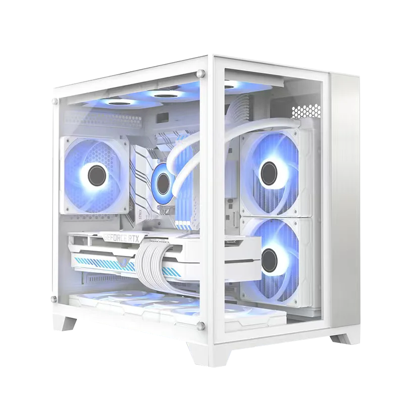Wholesales Computer Parts Desktop ATX PC Cases OEM Factory White Computer Case for Gaming PC Gamer