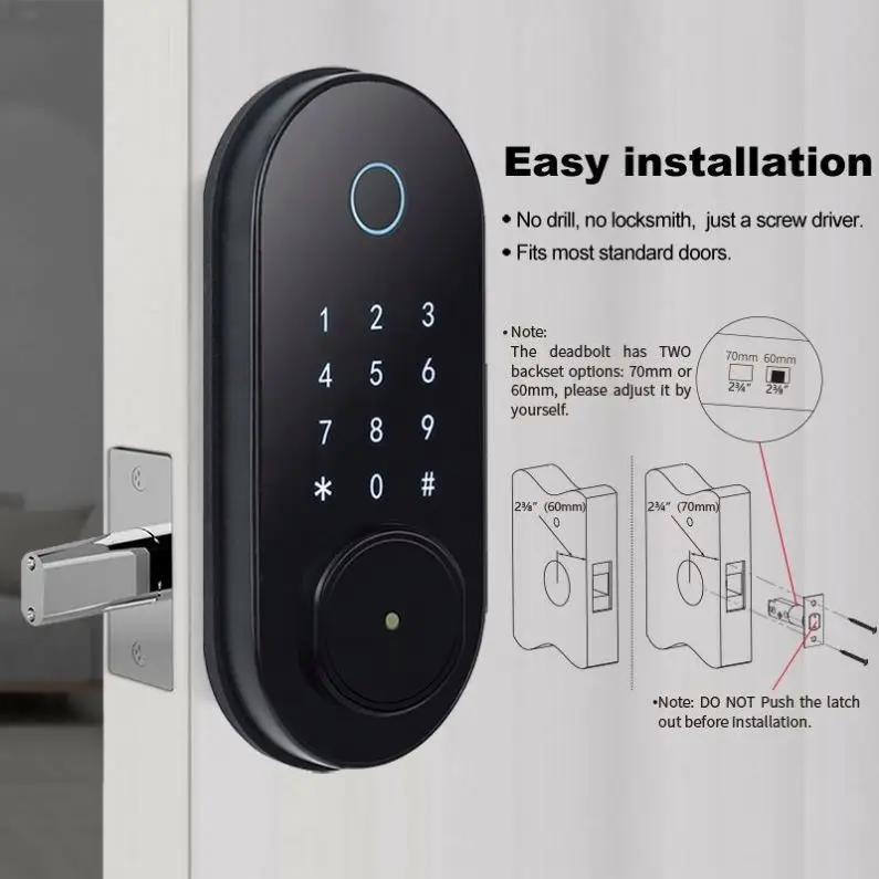TTLOCK Automatic Smart Door Lock Pro Biometric Fingerprint Security Smart Lock Work