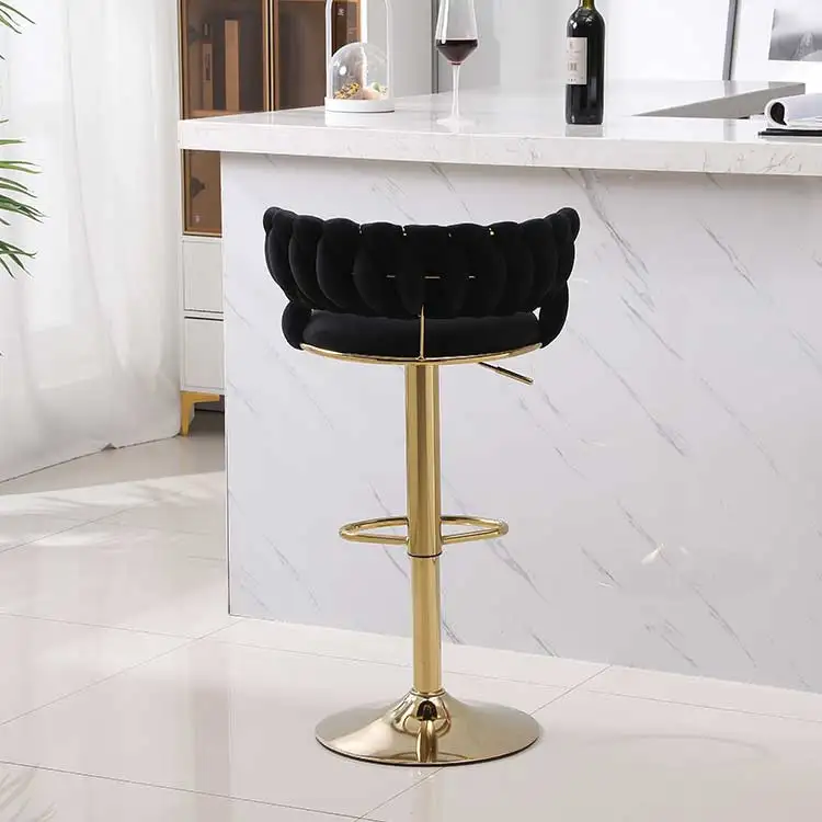 Modern Highend Commercial Furniture Black Velvet Fabric Aluminium