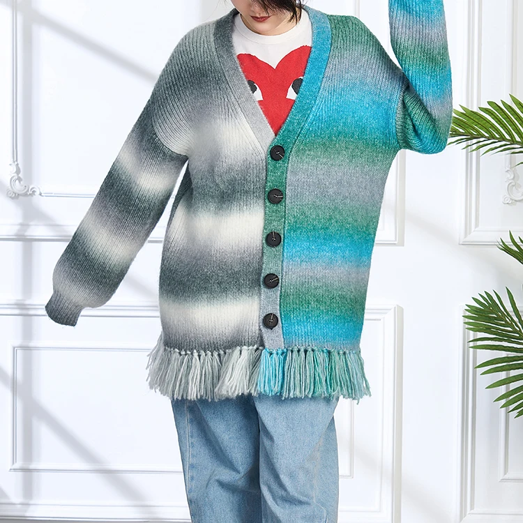 Wholesale Plus Size Cardigan Sweater 2024 New Style V Neck Open