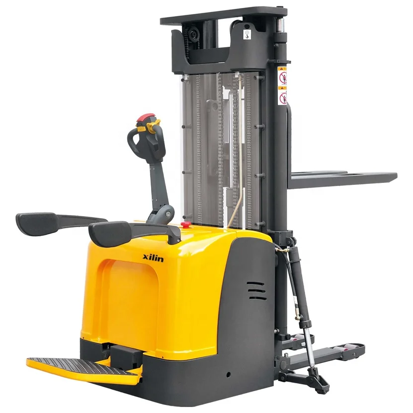 Xilin Heavy Duty High Lift Stand on Pallet Forklift 2000kg 2 Ton Electric Rider  Stacker