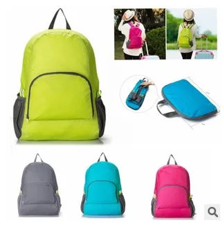 Wholesale   Waterproof Cheaper Small Quantities Can Custom logo Lightweight Nylon Daypack Foldable Shopping Backpack Bag