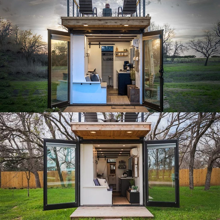 Quacent Luxury Modern Two Storey Container Prefabricated Home Tiny Wooden Prefab House Hotel Apartment Villa Buildings Cabins