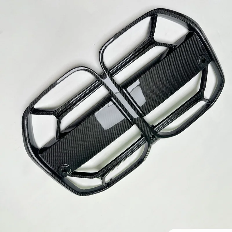 product tiypeor carbon fiber front bumper grille with acc for bmw 4 series g22 csl style front bumper double kidney center grill frame-9