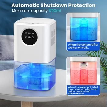 タワー型デジタル除湿機 ホワイト 除湿機、ポータブル空気除湿機ホームベッドルームバスルーム用の新しい