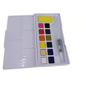 Watercolor Case with Brush Colorful Fine Art Set Watercolour Minus Travel Palette CX1-018 Good Quality 12 Colors Paper Square