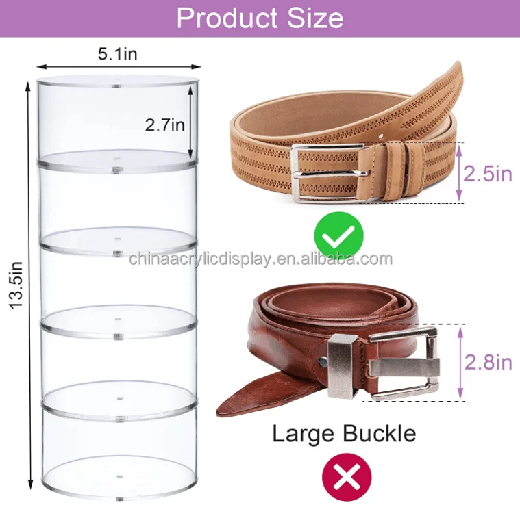 Acrylic Belt Holder Storage Belt Buckle Case Belt Display Box For
