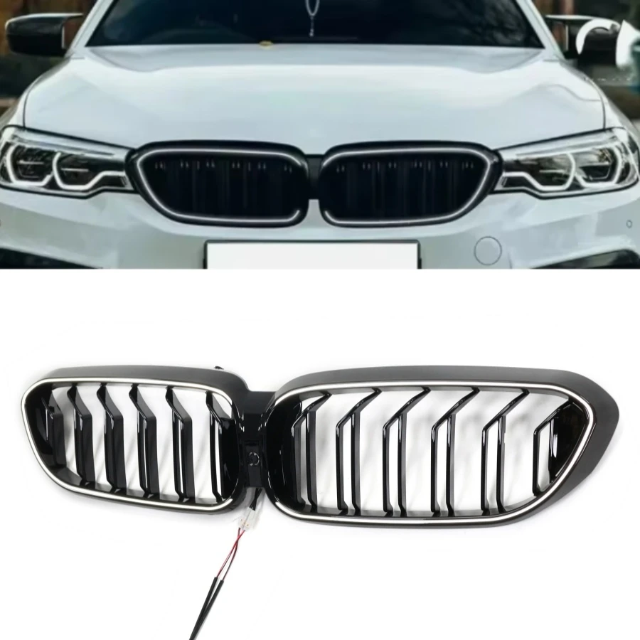 TIYPEOR for BMW 5 Series G30 G31 2017 - 2020 Car Bumper Kidney LED Light Lamp Grille Grill