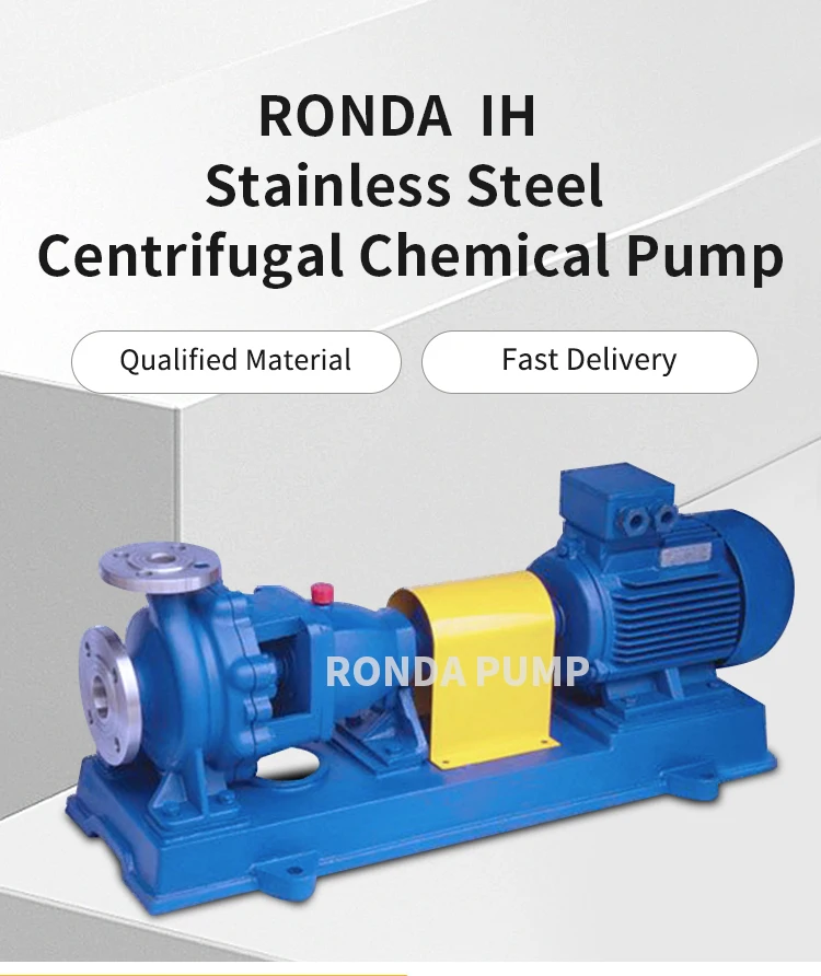 IH SS Horizontal End Suction Centrifugal Chemical Pump