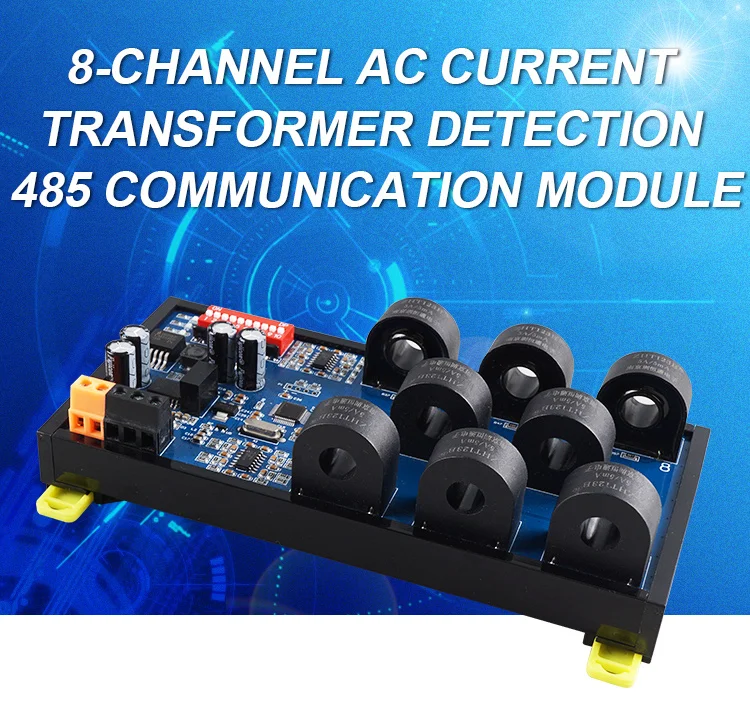 product huaqingjun 8 channel rs485 ac current transformer detection 0 50a module modbus rtu communication data acquisition-1