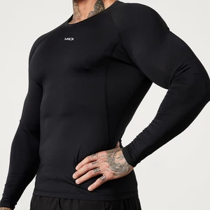 MIQI Quick Dry Breathable Fitness Top Men T-shirts Compressed Nylon Gym Long Sleeve Shirt for Men