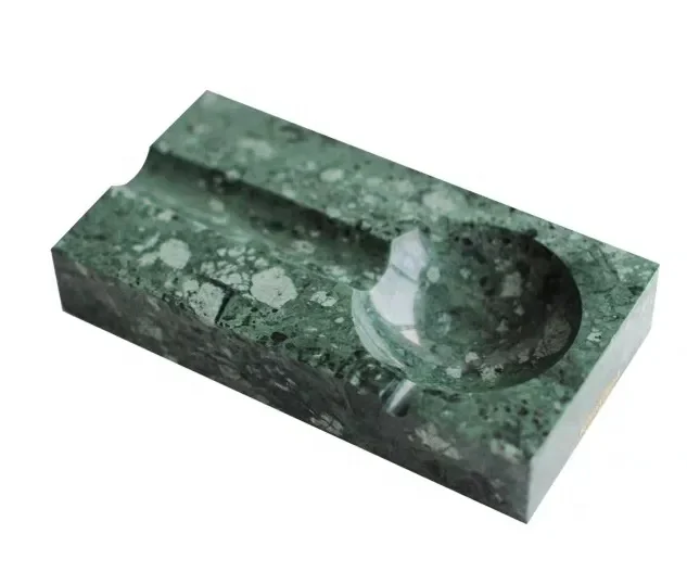 Custom Luxury Rectangle White/Black/Green Marble Cigar Ashtray 1