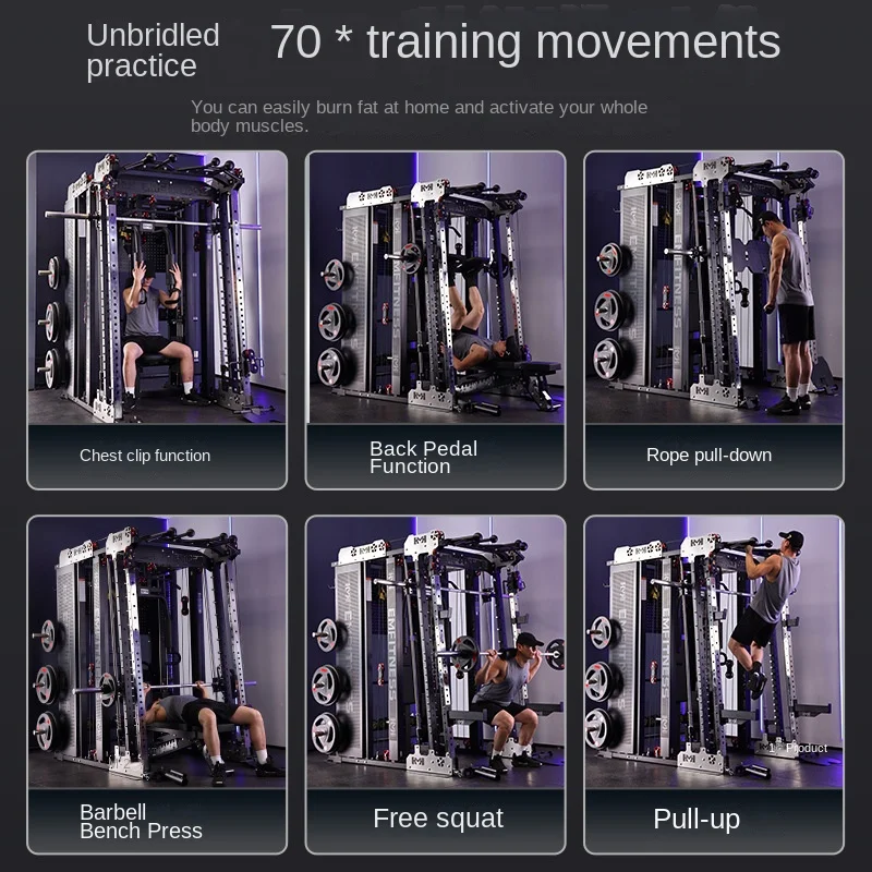 NEW Commercial Smith Machine With Storage | Multi-Functional Home Gym Equipment with Integrated Squat Rack and Cable Crossover