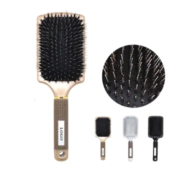 Private Label Hair Brush Custom Bristle Hair Wooden Extension Brush Detangl Hair Brush For Wigs