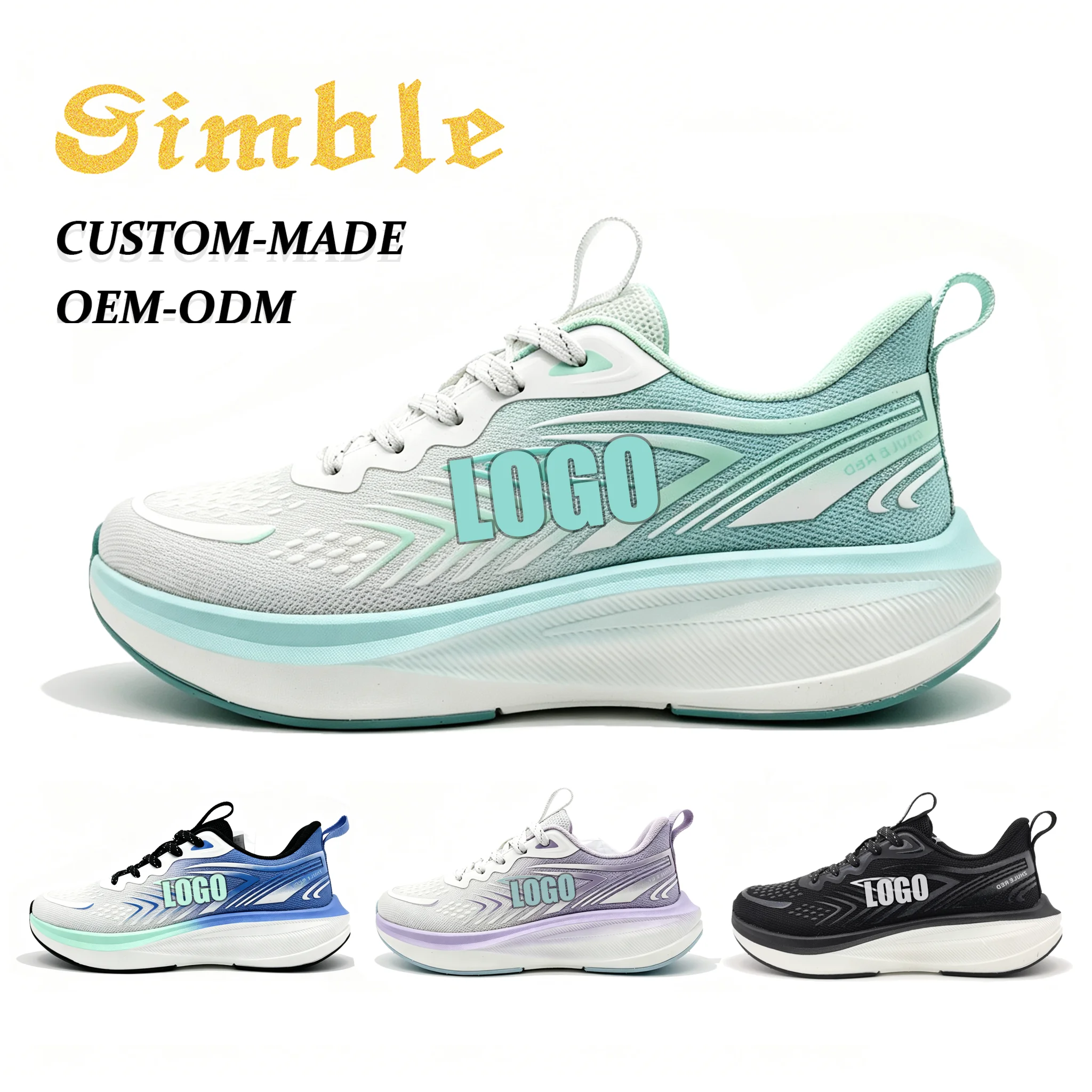 Custom Logo Fashion Casual Sport Shoes Sneaker Manufacturer Breathable Shock Absorbing Unisex Running Shoes