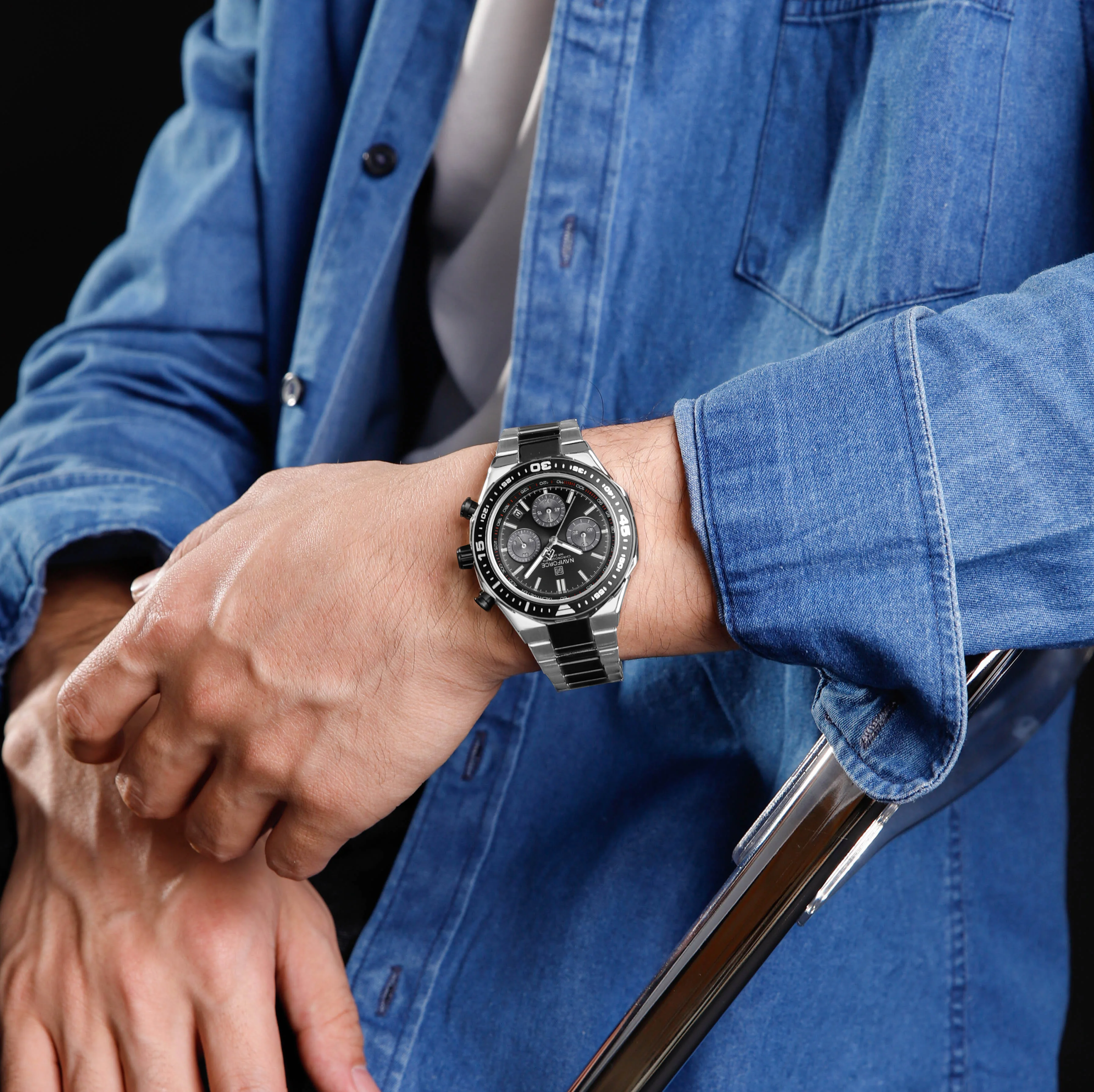 腕時計 NAVIFORCE NF8049 - Luxury Quartz Watch with Complete Calendar