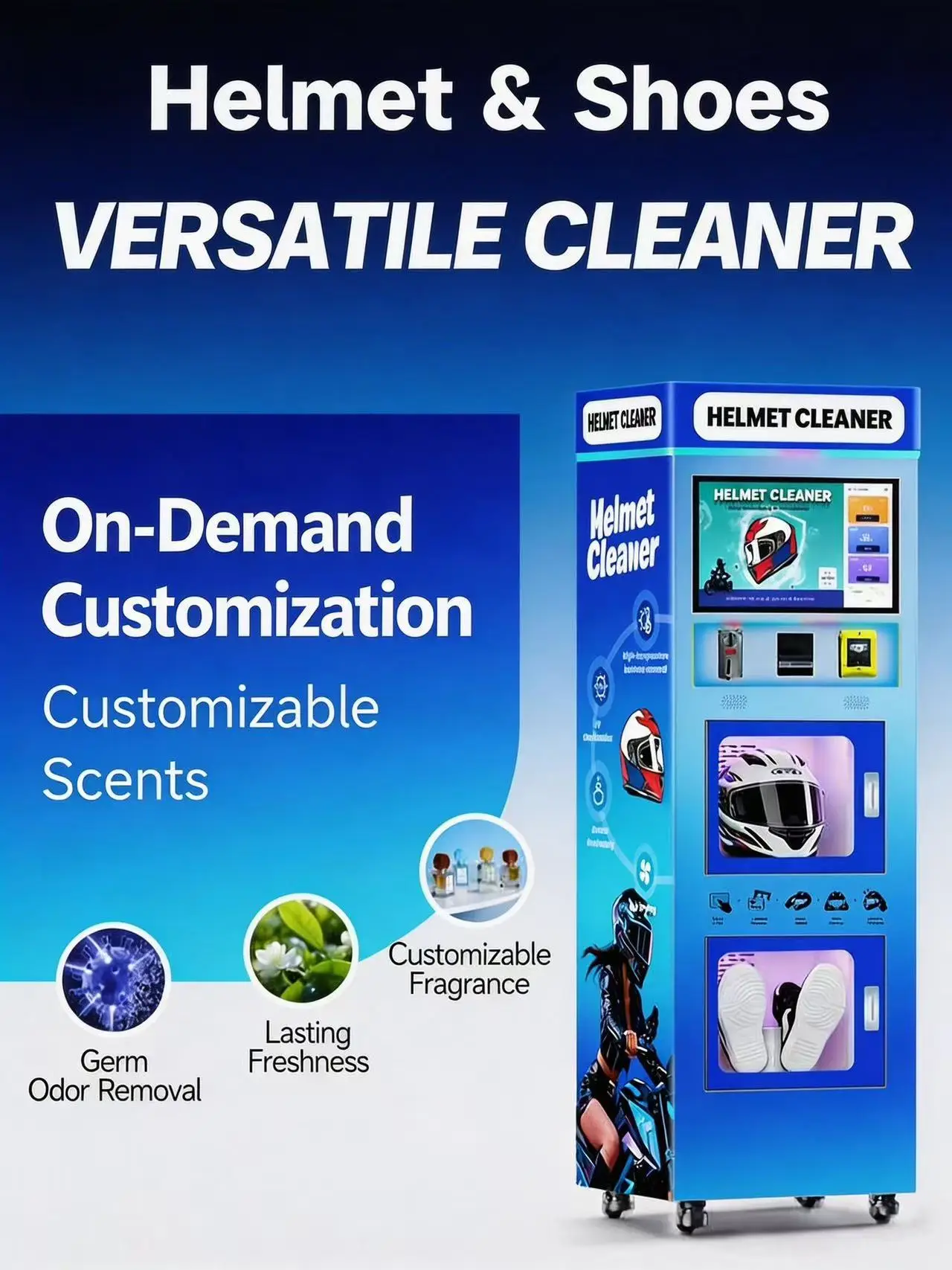 CE Certified OUYUAN Helmet Cleaning Vending Machine ADA Compliance UV ...
