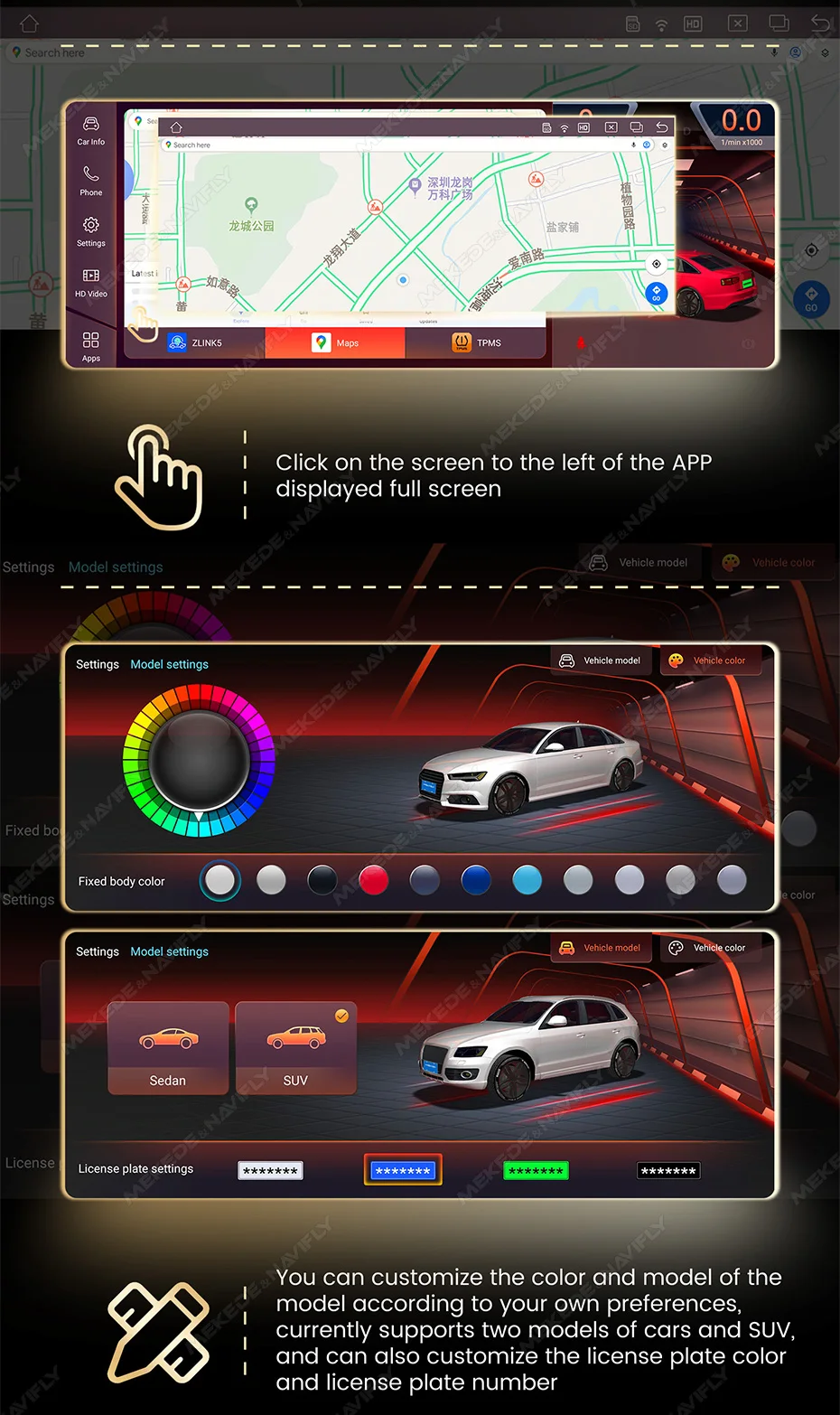MEKEDE Snapdragon 680 Car-play Auto 8core 4G WiFi Android Touch Screen ...