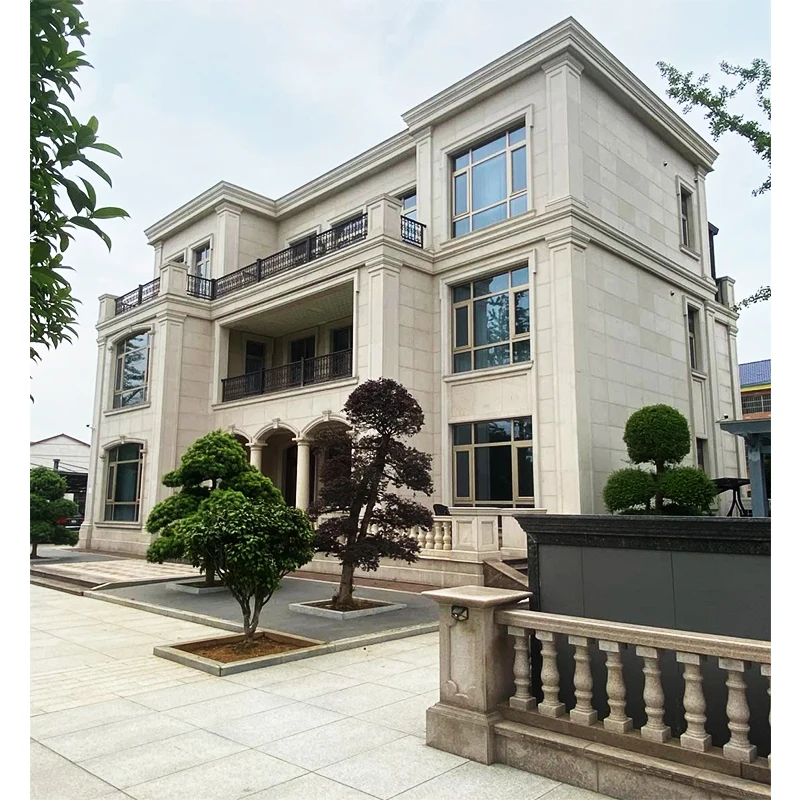 Wholesale White Sandstone Facade Exterior Competitive Price Cheap Outdoor Wall Cladding for Villas Honed Tile Surface Finish