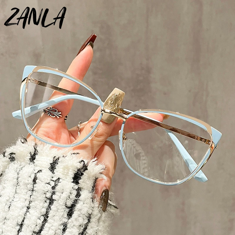2024 ZANLA Eyeglasses - Luxury Golden Frames with Blue Blocking